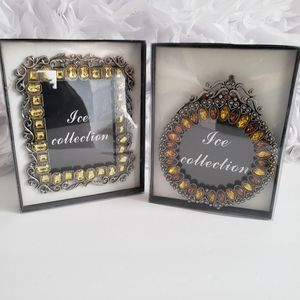 Gem 💎 " Ice Collection " 2  Picture Frames in Bling Gold/Yellow